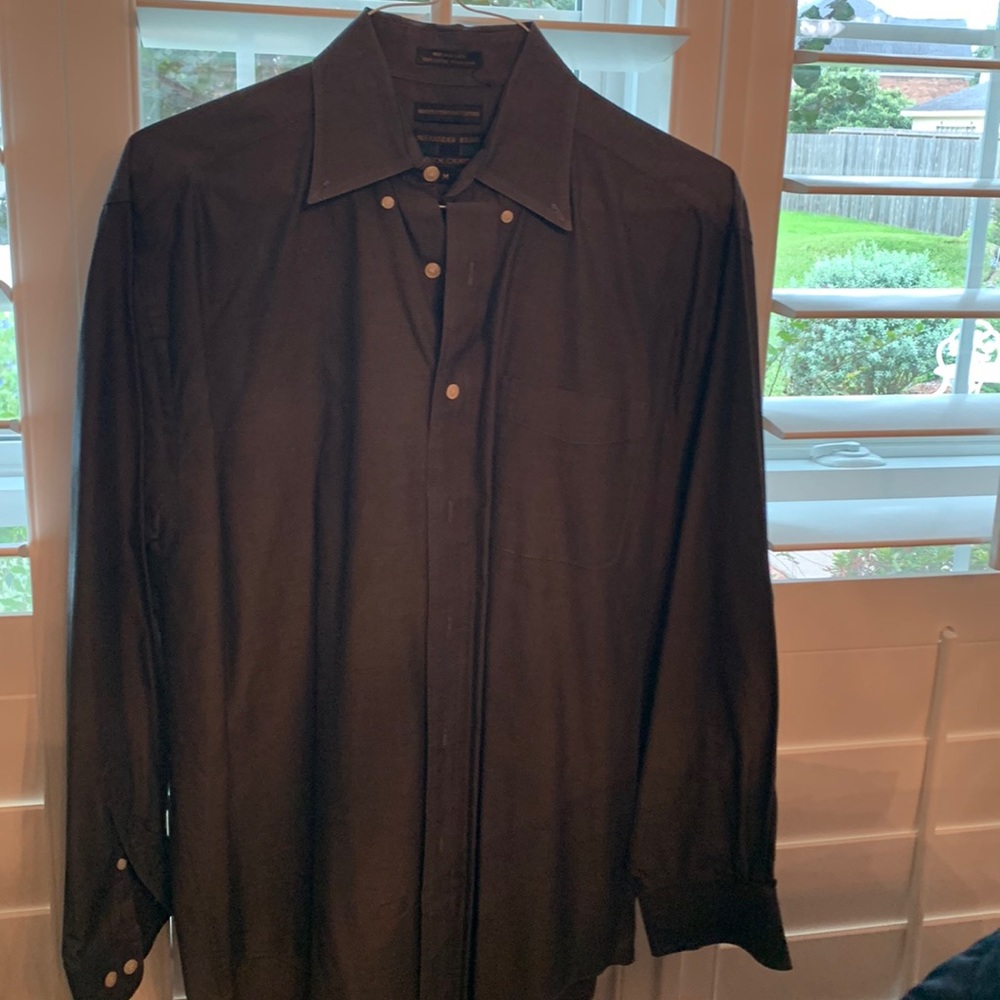 Men’s Long Sleeved,  Dark Gray, Button Down the Front Shirt